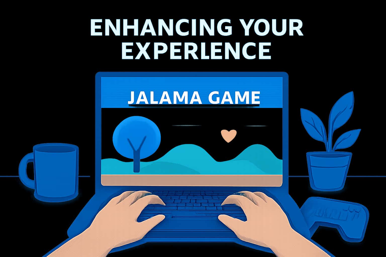 A futuristic depiction of enhancing the Jalawa Game experience with vibrant blue accents.