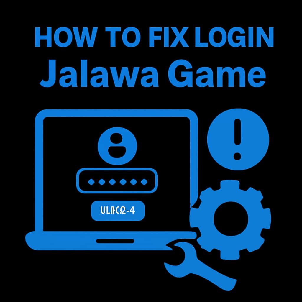 Illustration detailing troubleshooting steps for Jalawa Game login issues.