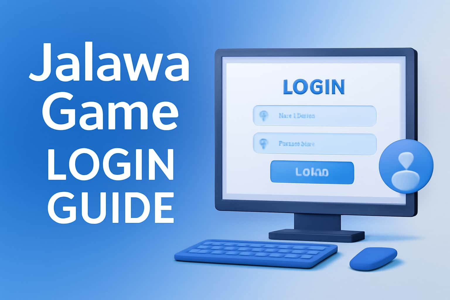 An informational visual of the Jalawa Game Login Guide with a futuristic design.