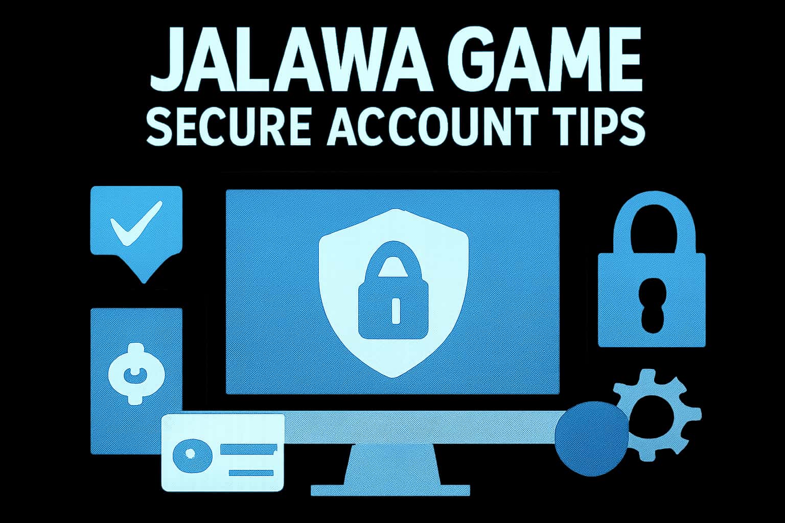 Neutral informational scene highlighting secure practices for Jalawa Game accounts.