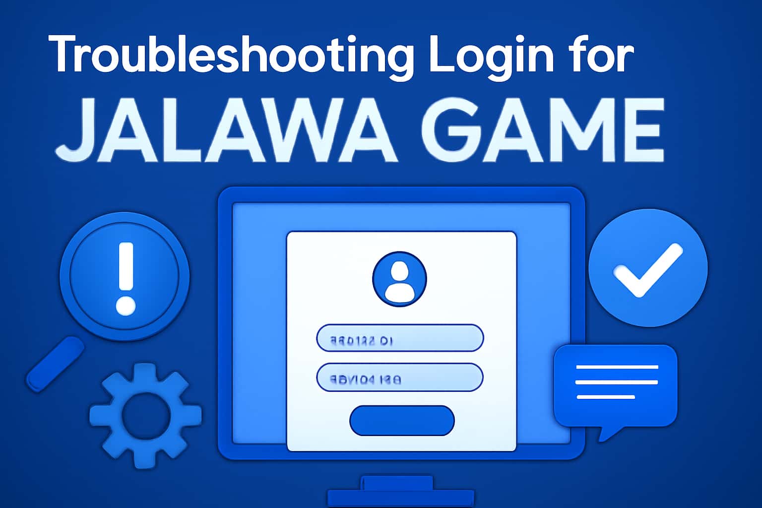 An informative visual representation focused on troubleshooting login issues for Jalawa Game.
