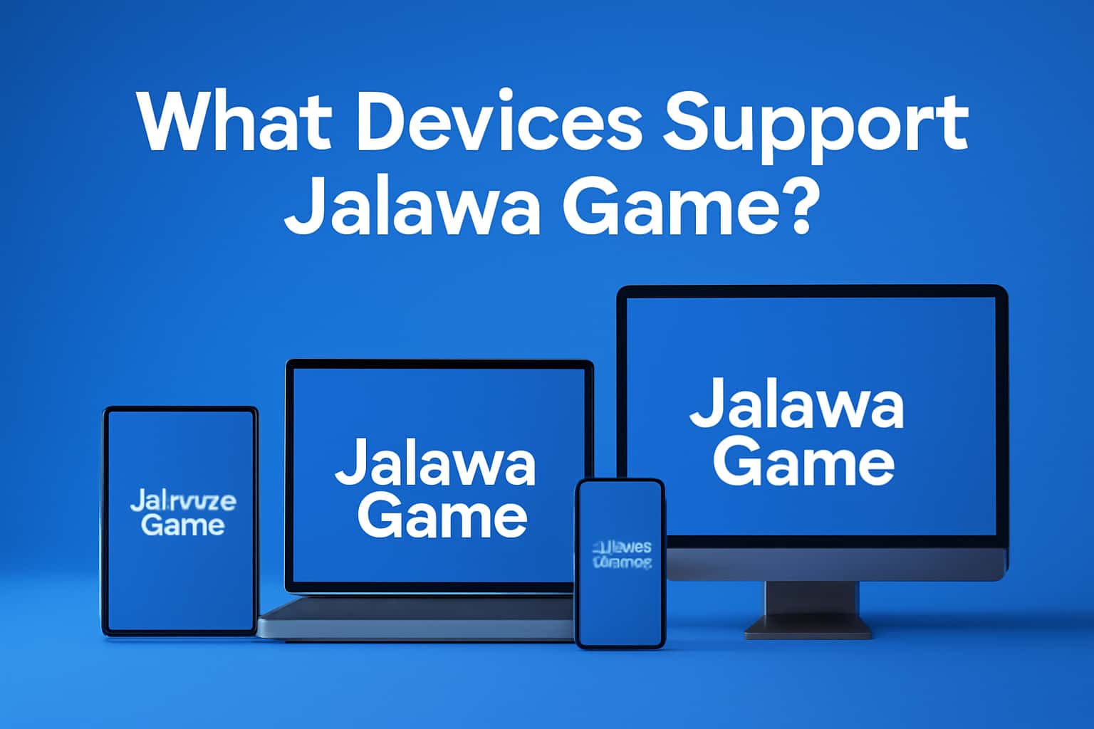 An informational scene displaying the text 'Jalawa Game' with a focus on device compatibility.